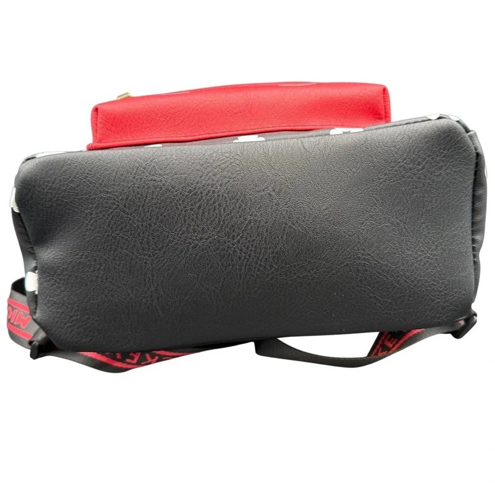 Disney Mickey Mouse Bioworld Mini Backpack Black White Polka Dot Red Pocket‎